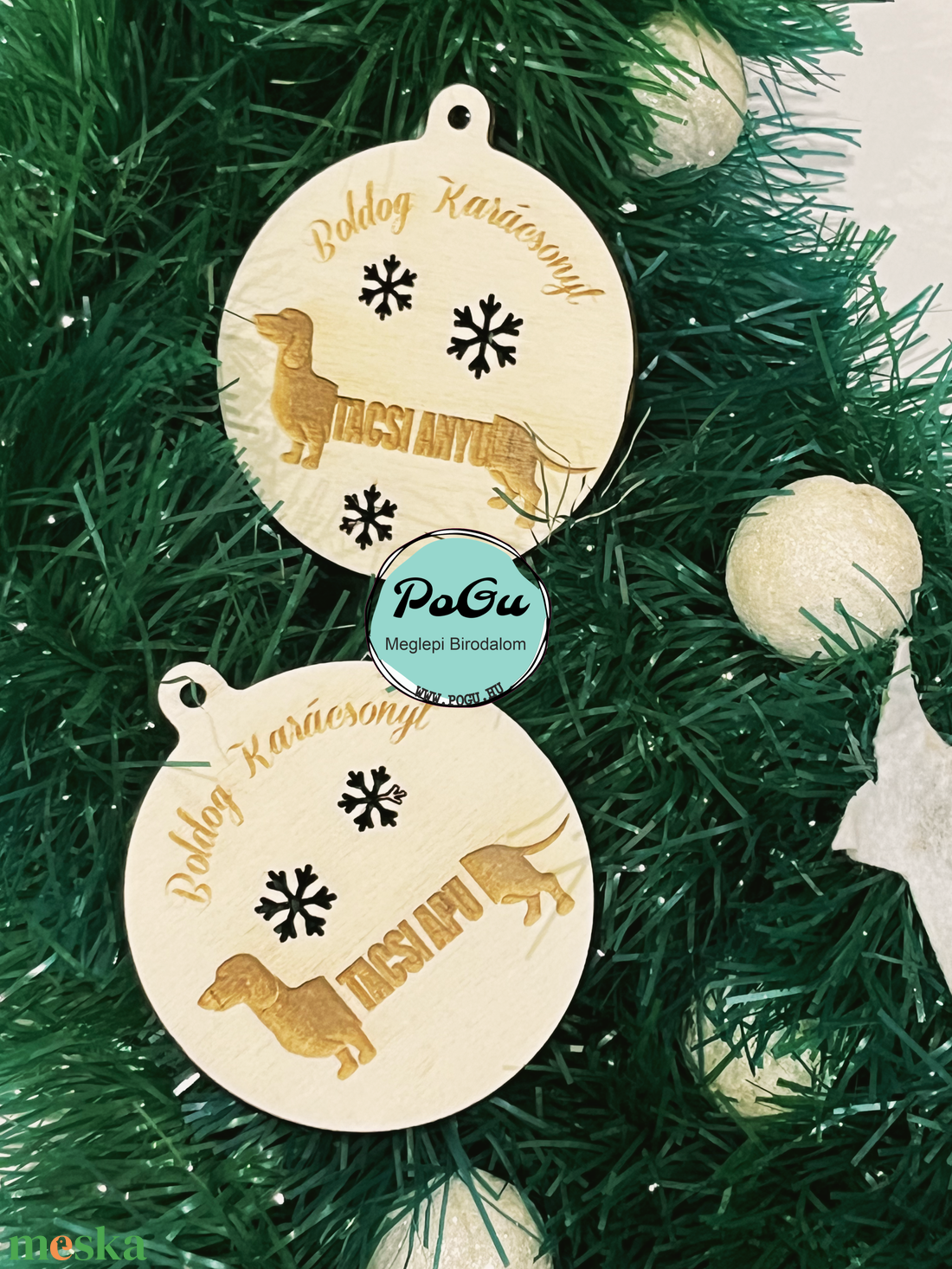 Páros tacskó karácsonyfa dísz - karácsony - karácsonyi lakásdekoráció - karácsonyfadíszek - Meska.hu