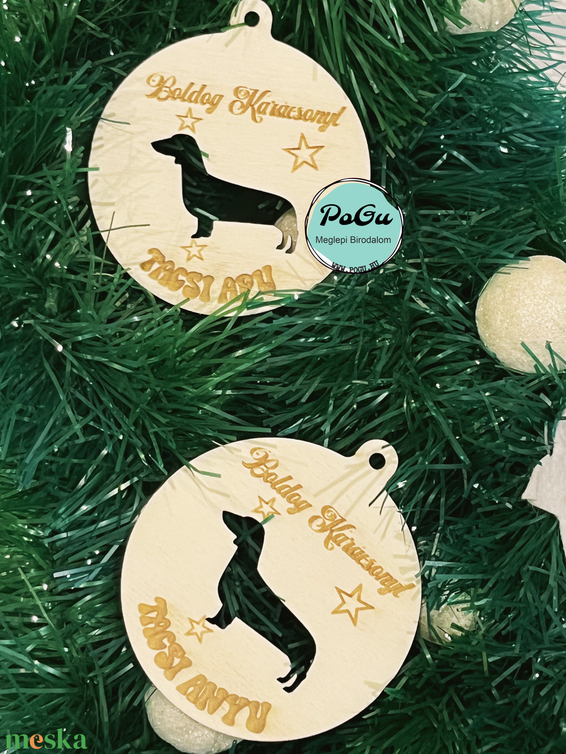 Páros tacskó karácsonyfa dísz - karácsony - karácsonyi lakásdekoráció - karácsonyfadíszek - Meska.hu