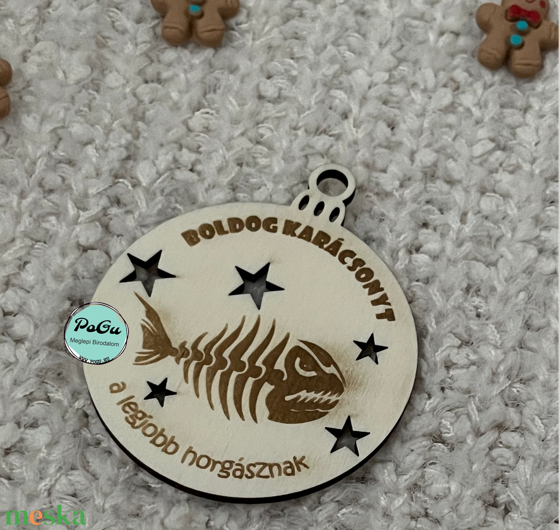 Horgász karácsonyfa dísz - karácsony - karácsonyi lakásdekoráció - karácsonyfadíszek - Meska.hu