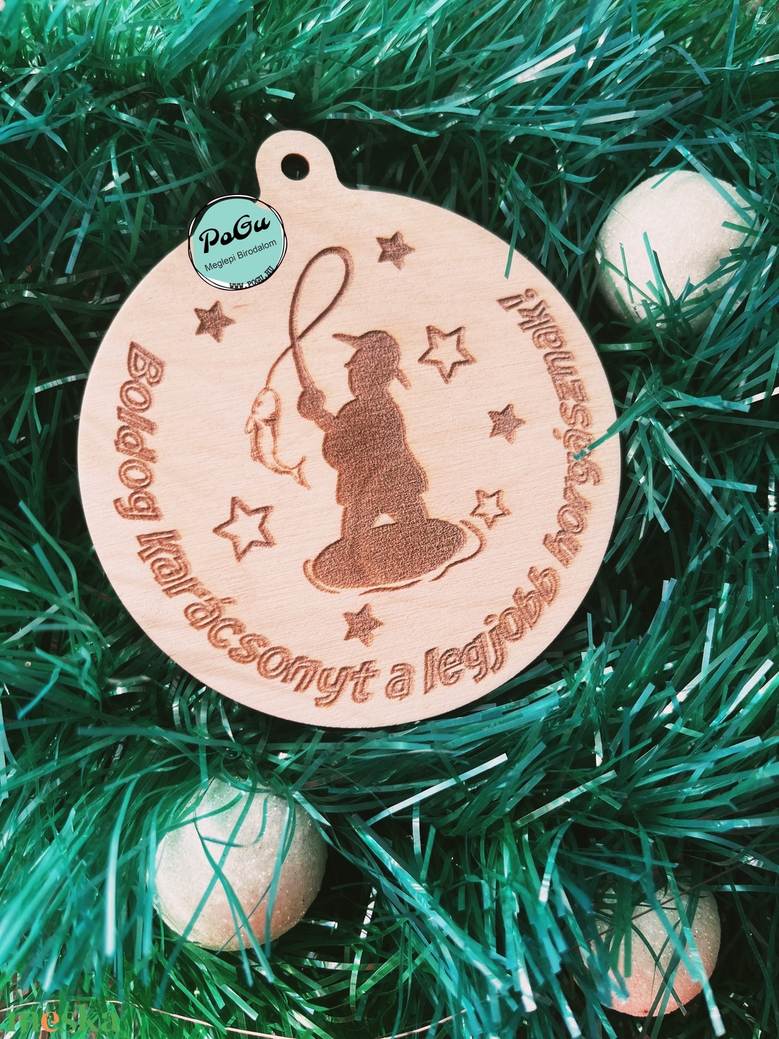 Horgász karácsonyfa dísz - karácsony - karácsonyi lakásdekoráció - karácsonyfadíszek - Meska.hu