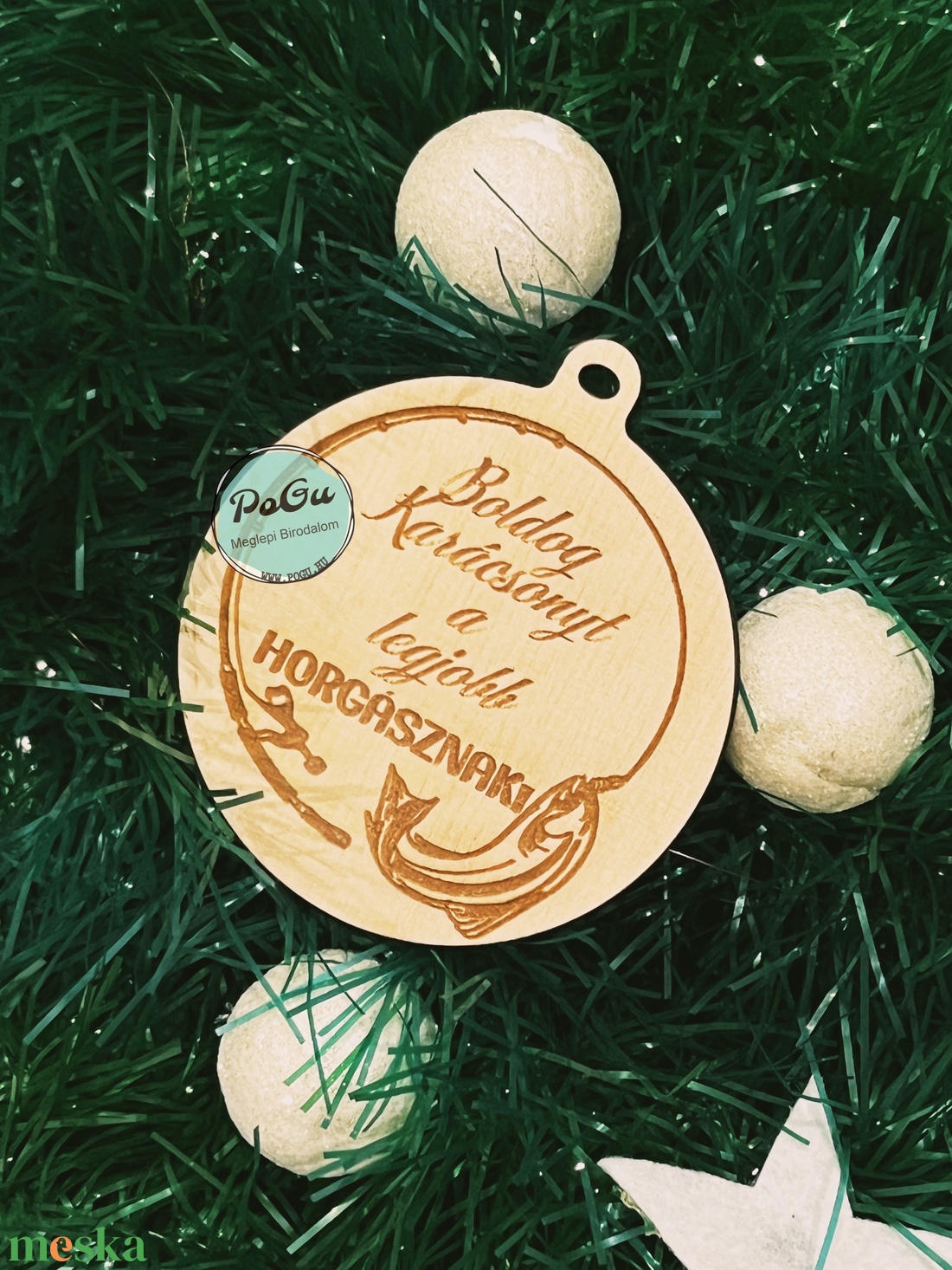 Horgász karácsonyfa dísz - karácsony - karácsonyi lakásdekoráció - karácsonyfadíszek - Meska.hu