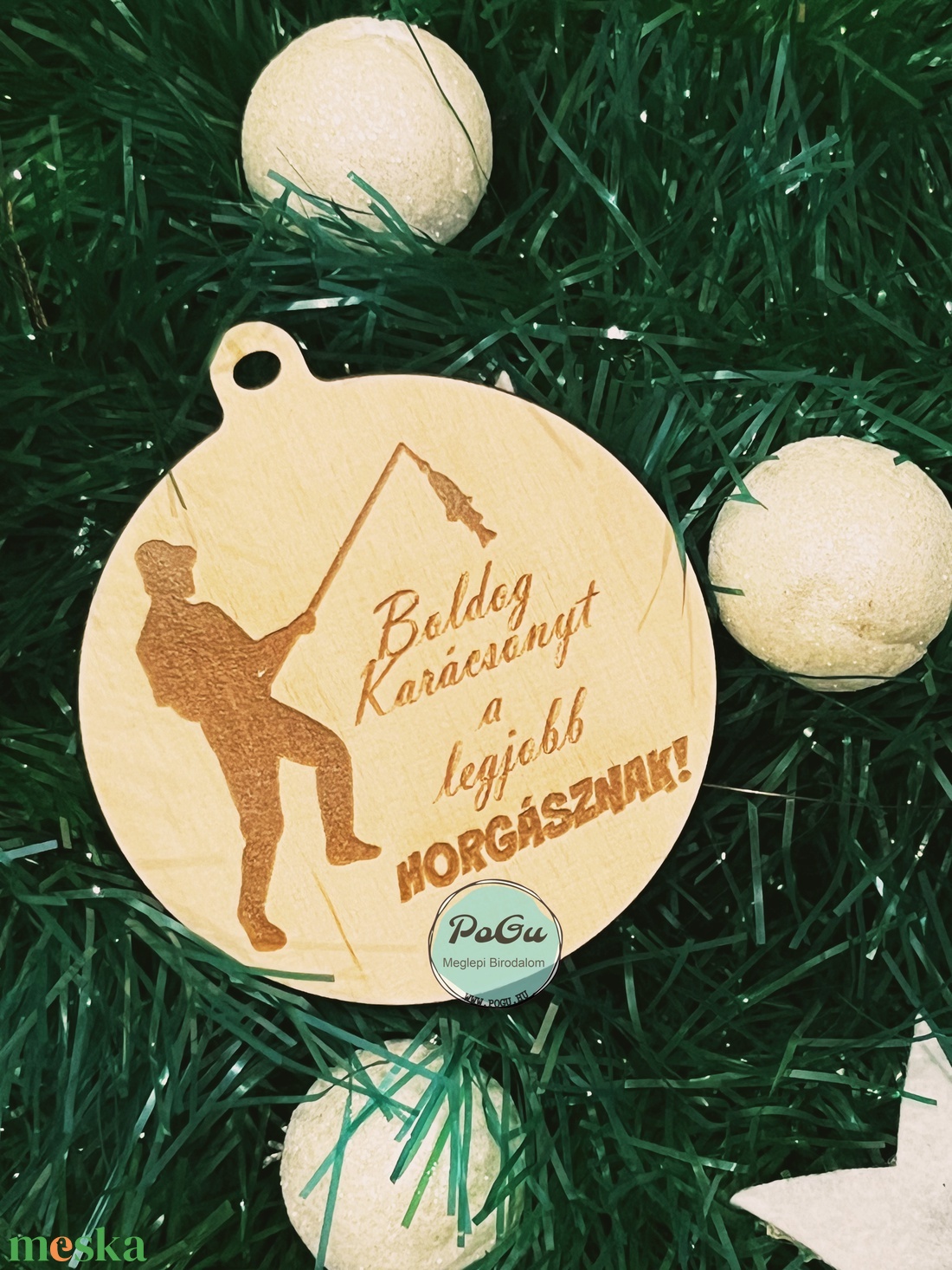 Horgász karácsonyfa dísz - karácsony - karácsonyi lakásdekoráció - karácsonyfadíszek - Meska.hu