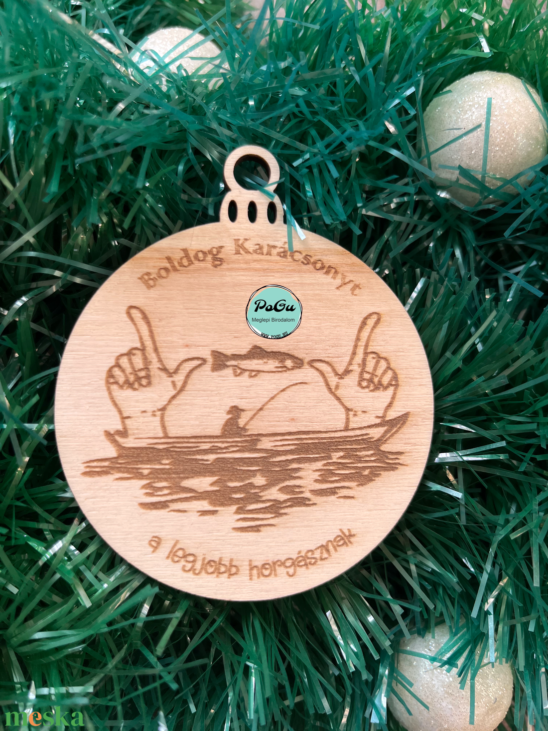 Horgász2 karácsonyfa dísz - karácsony - karácsonyi lakásdekoráció - karácsonyfadíszek - Meska.hu