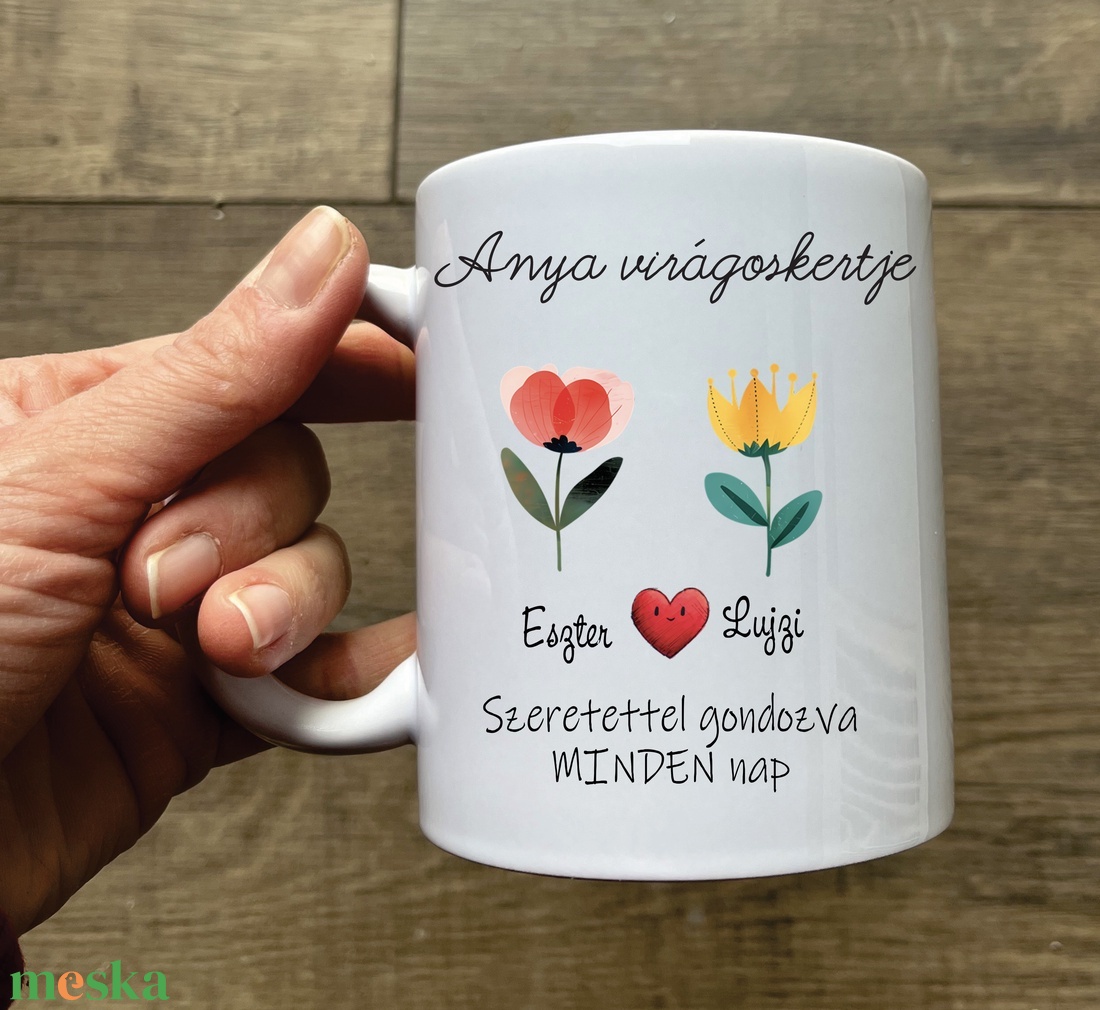Virágoskert bögre  - otthon & életmód - konyhafelszerelés, tálalás - tálalás - bögre & csésze - Meska.hu
