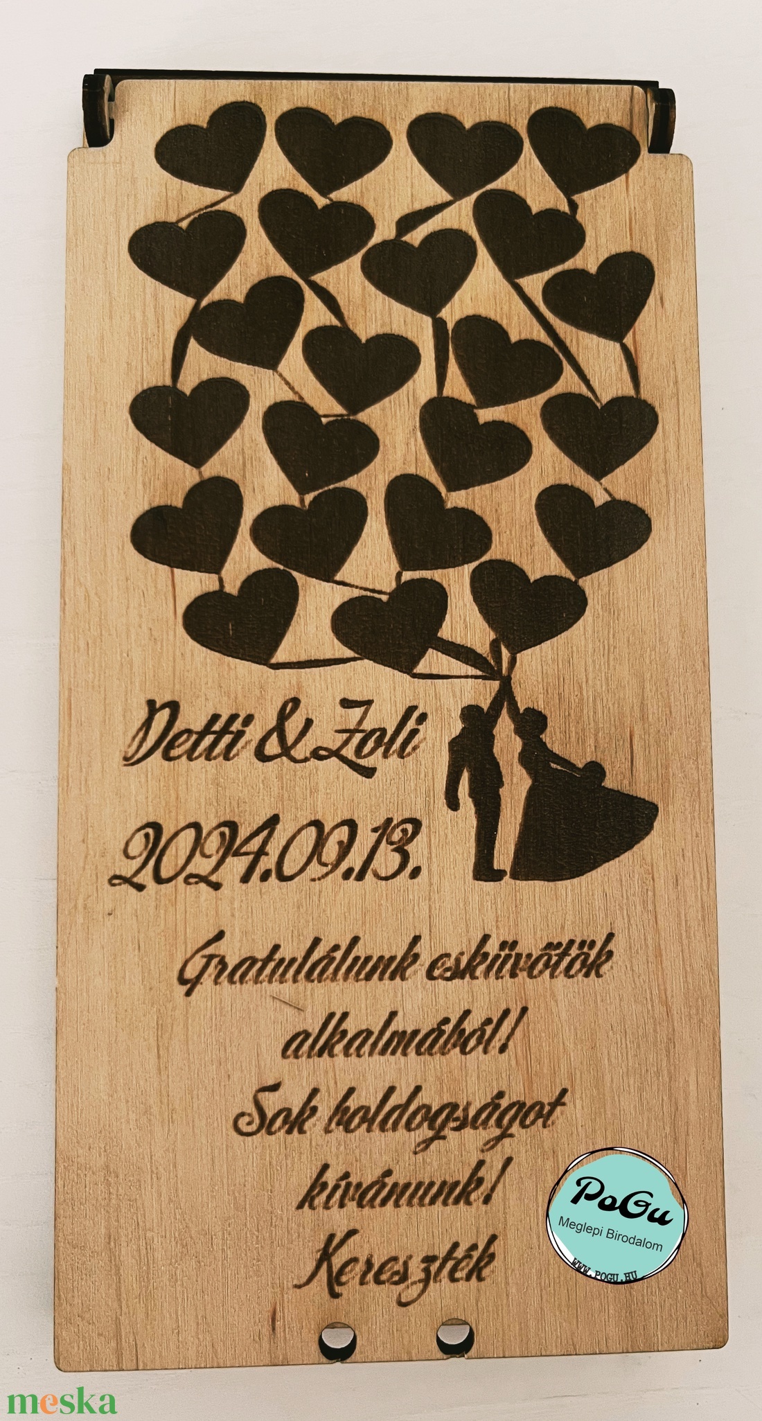 Gravírozott pénzátadó - esküvő - nászajándék - esküvői pénzátadó doboz - Meska.hu