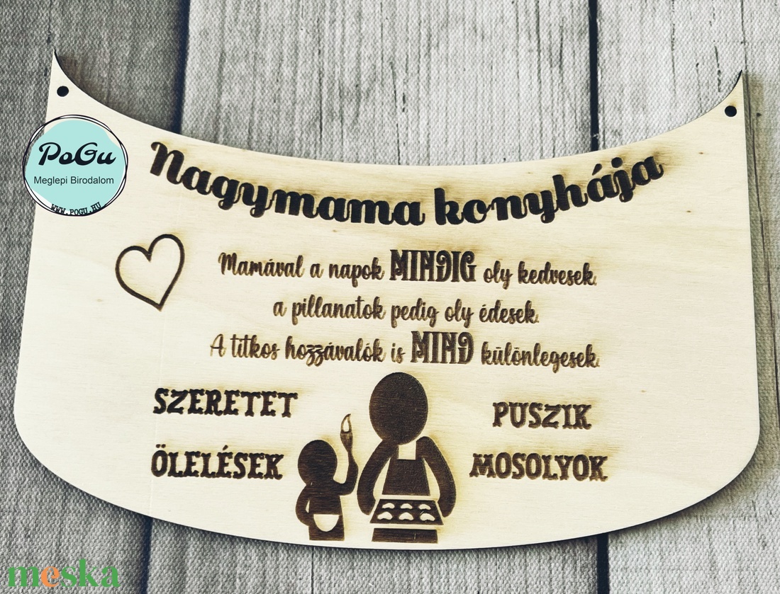 Nagymama konyhája tábla - otthon & életmód - dekoráció - asztal és polc dekoráció - gravírozott táblák - Meska.hu