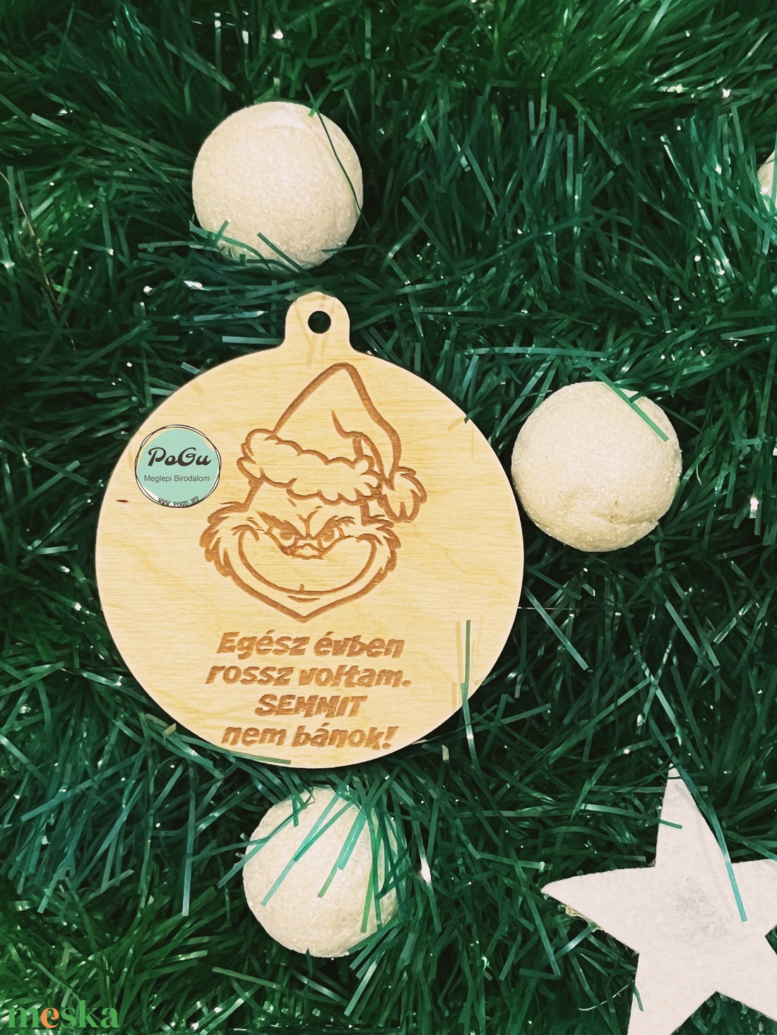 Karácsonyfa dísz Grinch3 - karácsony - karácsonyi lakásdekoráció - karácsonyfadíszek - Meska.hu