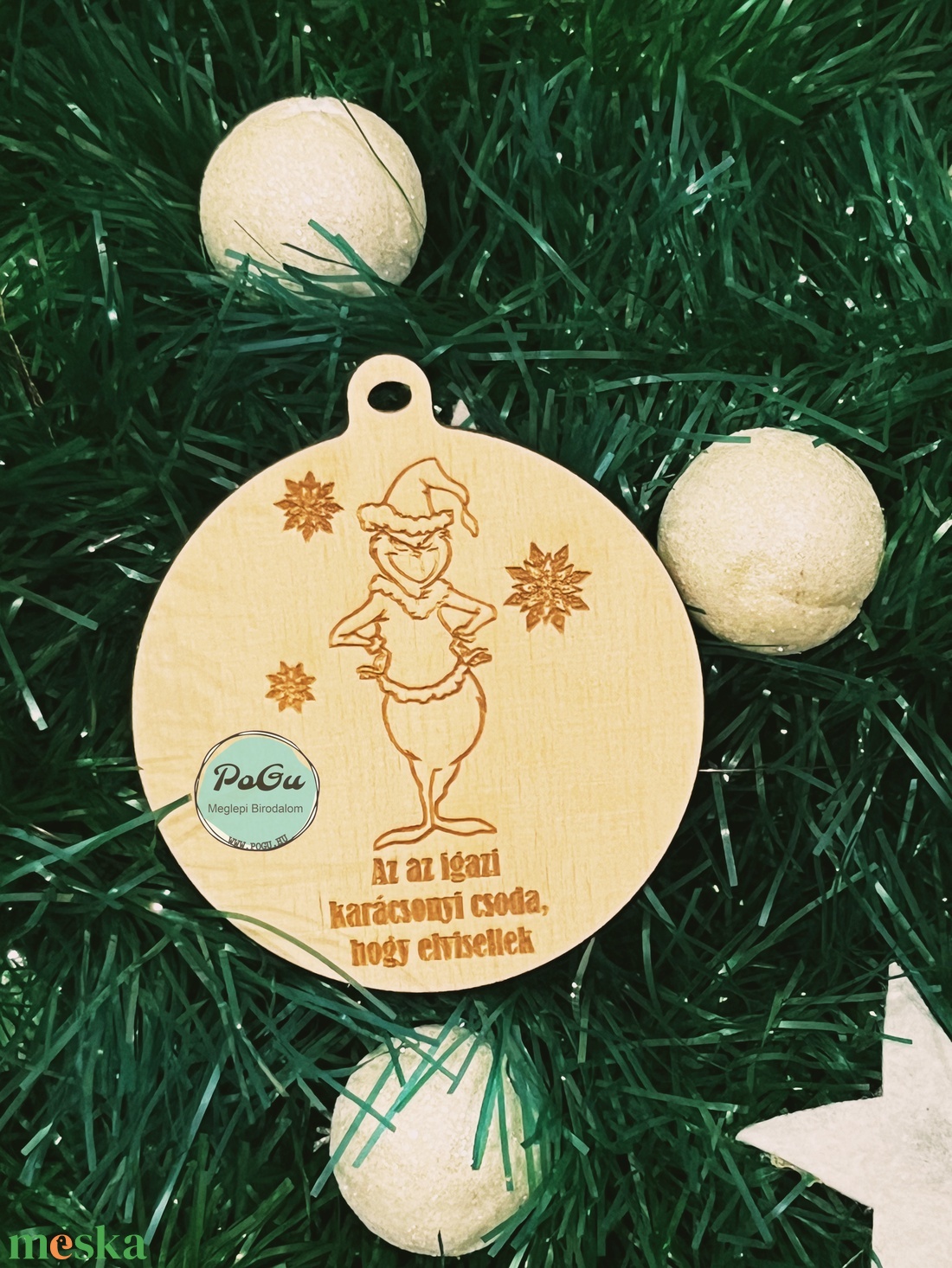 Karácsonyfa dísz Grinch4 - karácsony - karácsonyi lakásdekoráció - karácsonyfadíszek - Meska.hu