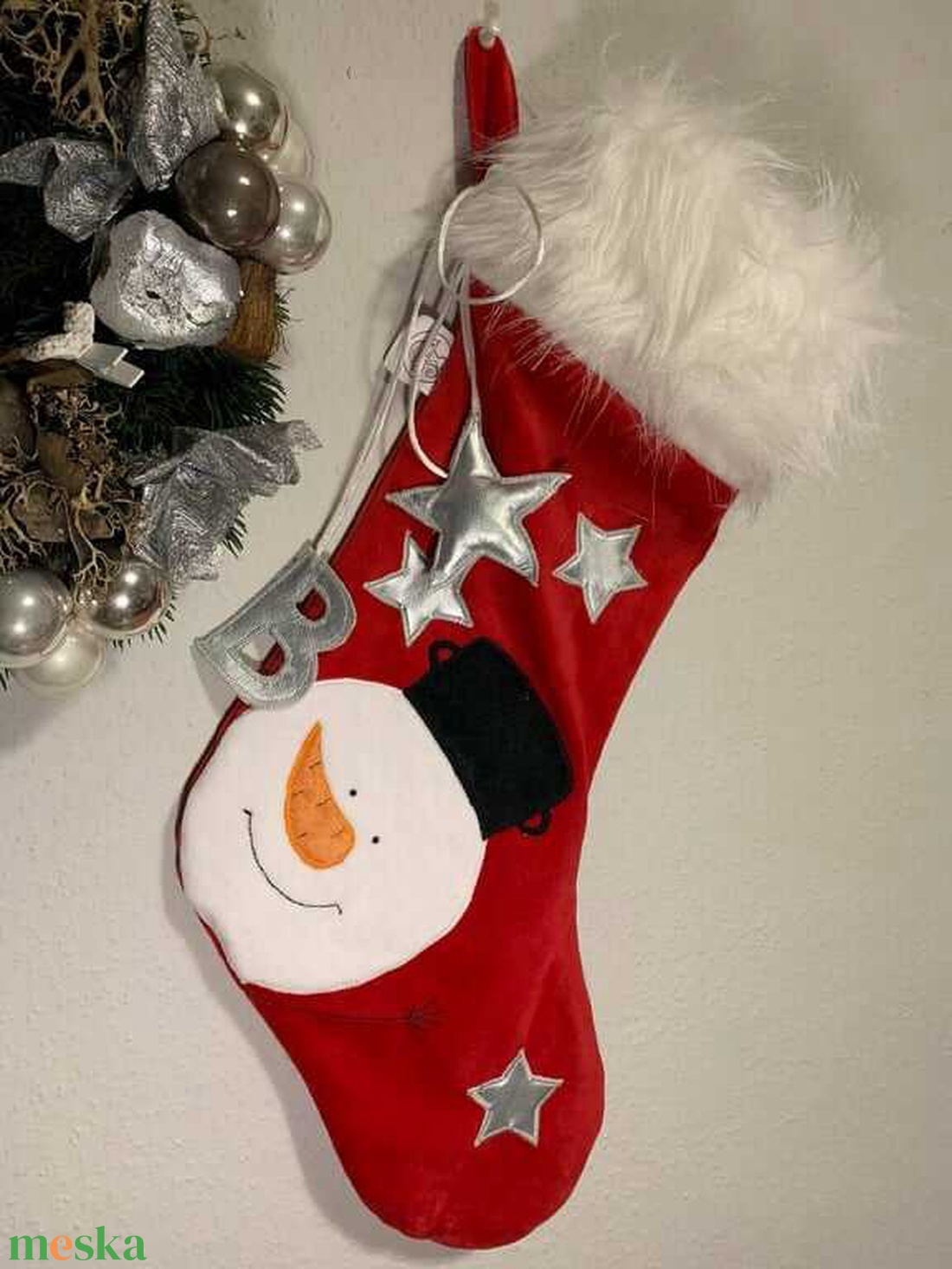 Mikulás csizma - Hóember -  - Meska.hu