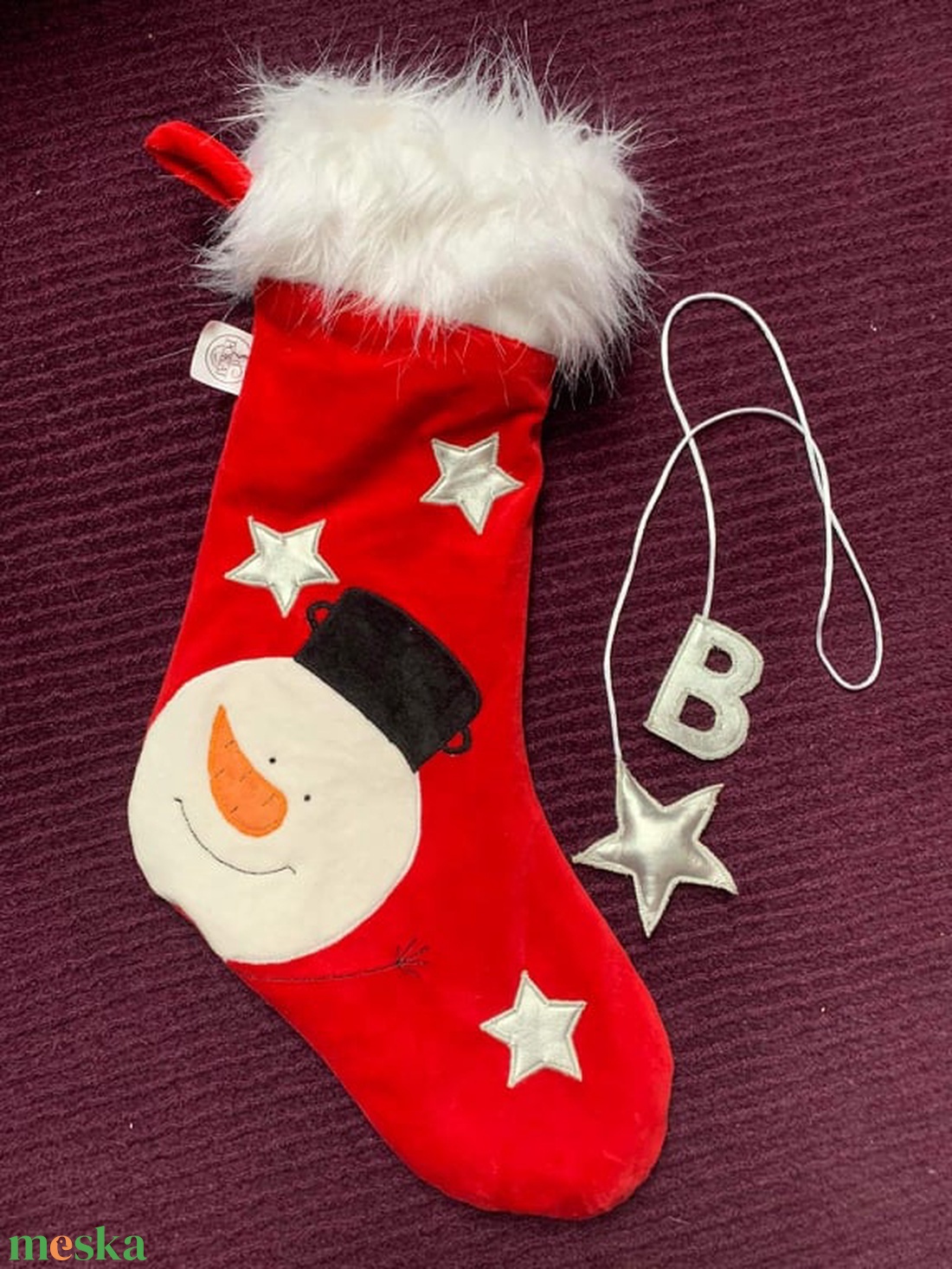 Mikulás csizma - Hóember -  - Meska.hu