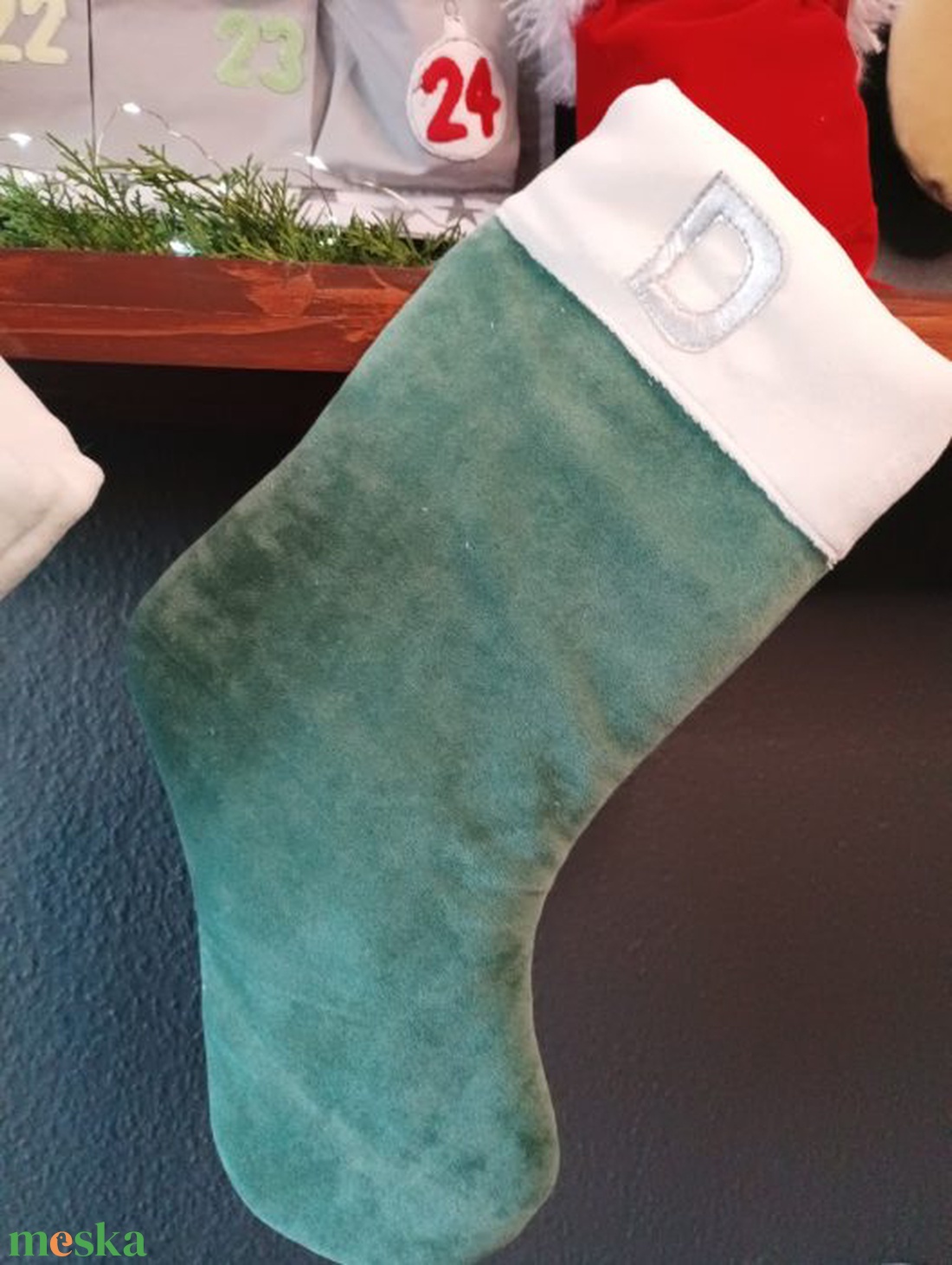 Ünnepi zöld Karácsonyi zokni -  - Meska.hu