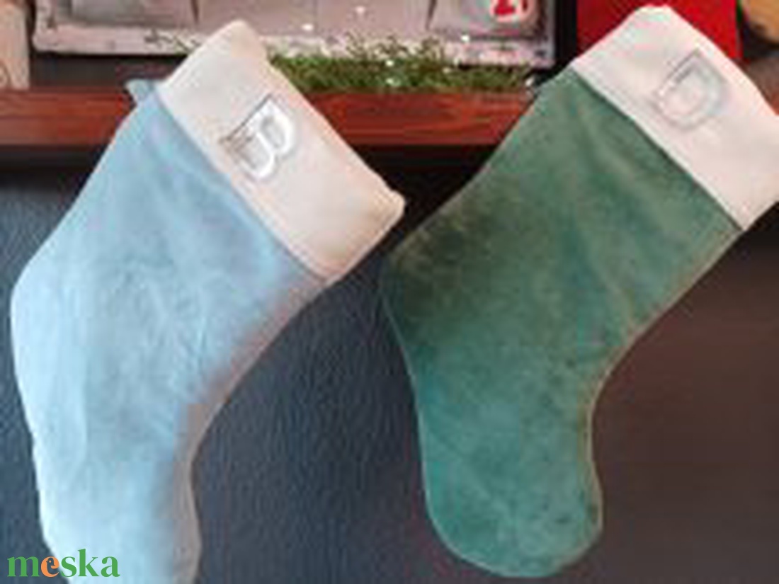 Ünnepi zöld Karácsonyi zokni -  - Meska.hu