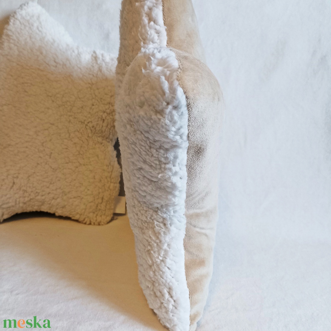 Sherpa csillag párna - bézs - otthon & életmód - lakástextil - párna & párnahuzat - forma párna - Meska.hu