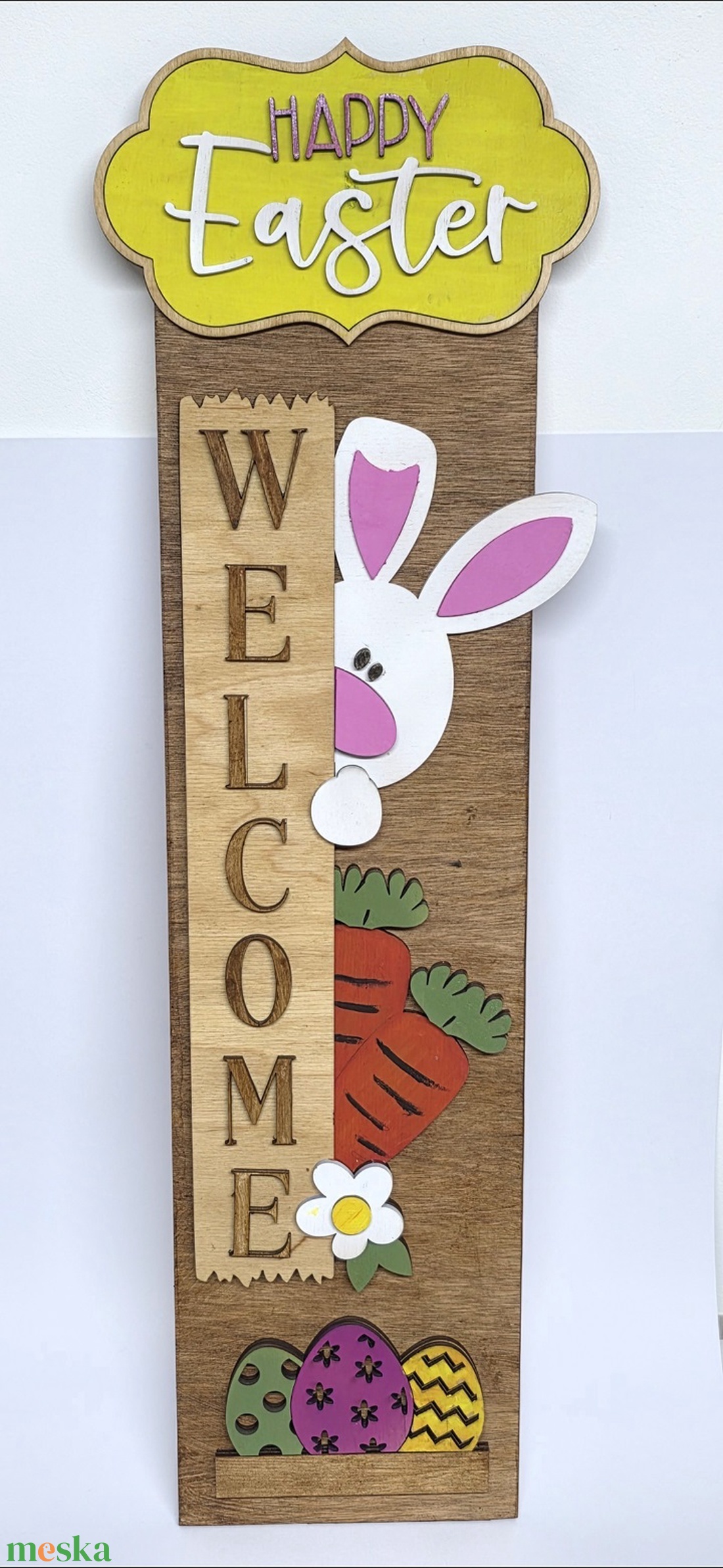 Húsvéti üdvözlőtábla - otthon & életmód - dekoráció - ajtó- és ablak dekoráció - ajtótábla - Meska.hu