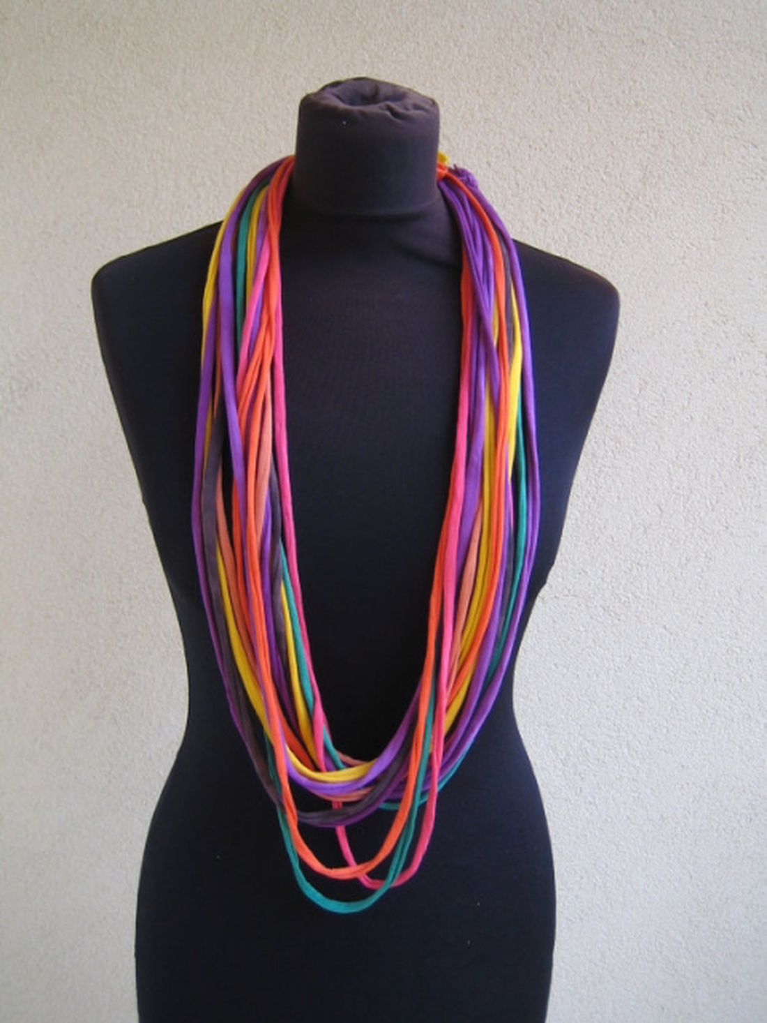 Színes textil nyaklánc - - Meska.hu Színes textil nyaklánc - - Meska.hu