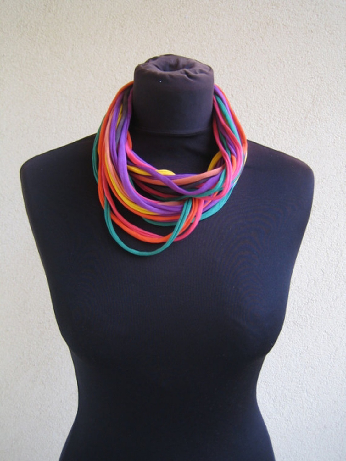 Színes textil nyaklánc - - Meska.hu Színes textil nyaklánc - - Meska.hu