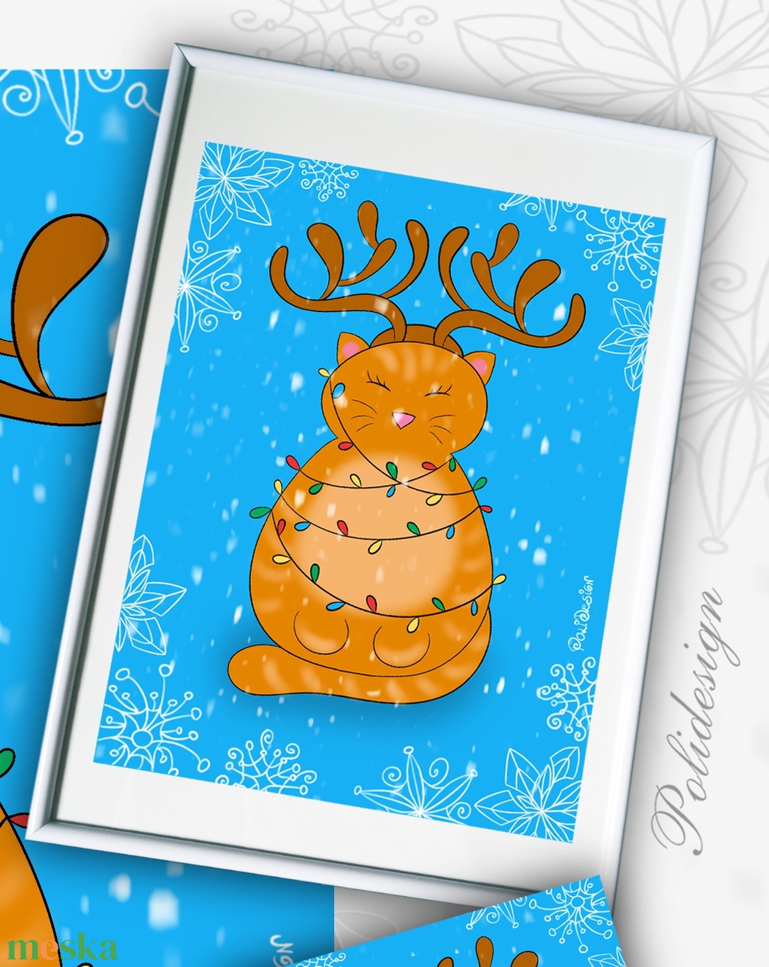 Kép - Narancs macska - A4-es kép keret nélkül - művészet - grafika & illusztráció - művészi nyomat - Meska.hu