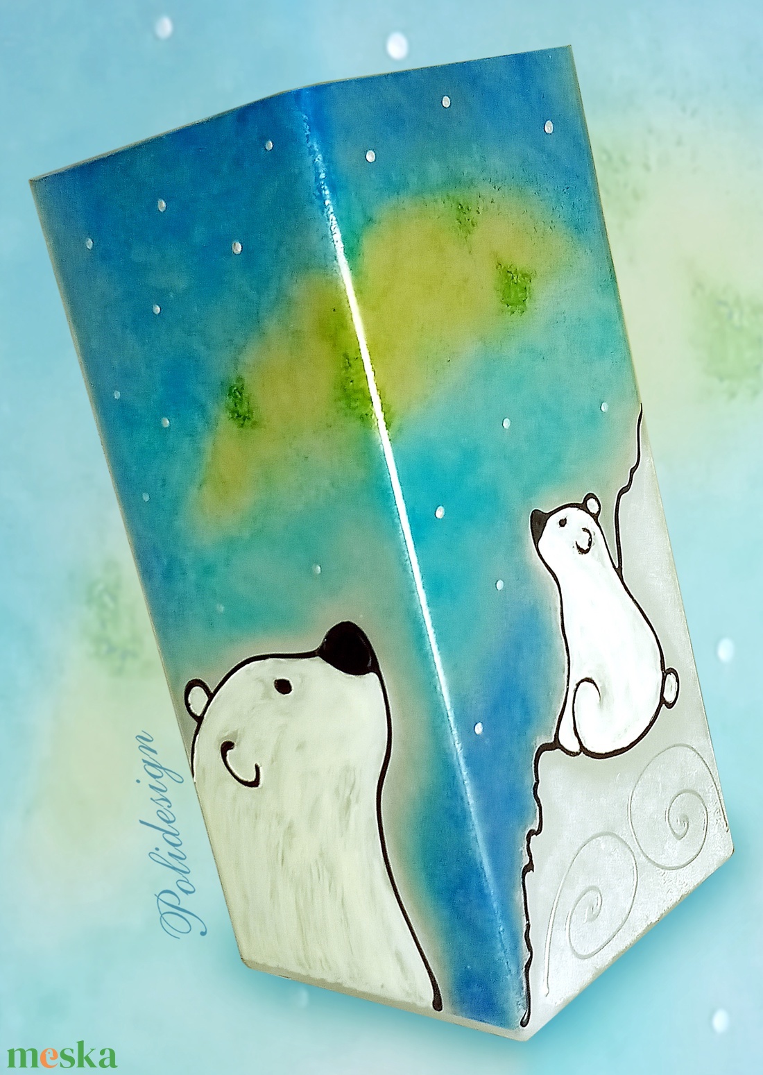 Lámpa - Jegesmedve - elektromos asztali lámpa - otthon & életmód - lámpa - asztali lámpa - Meska.hu