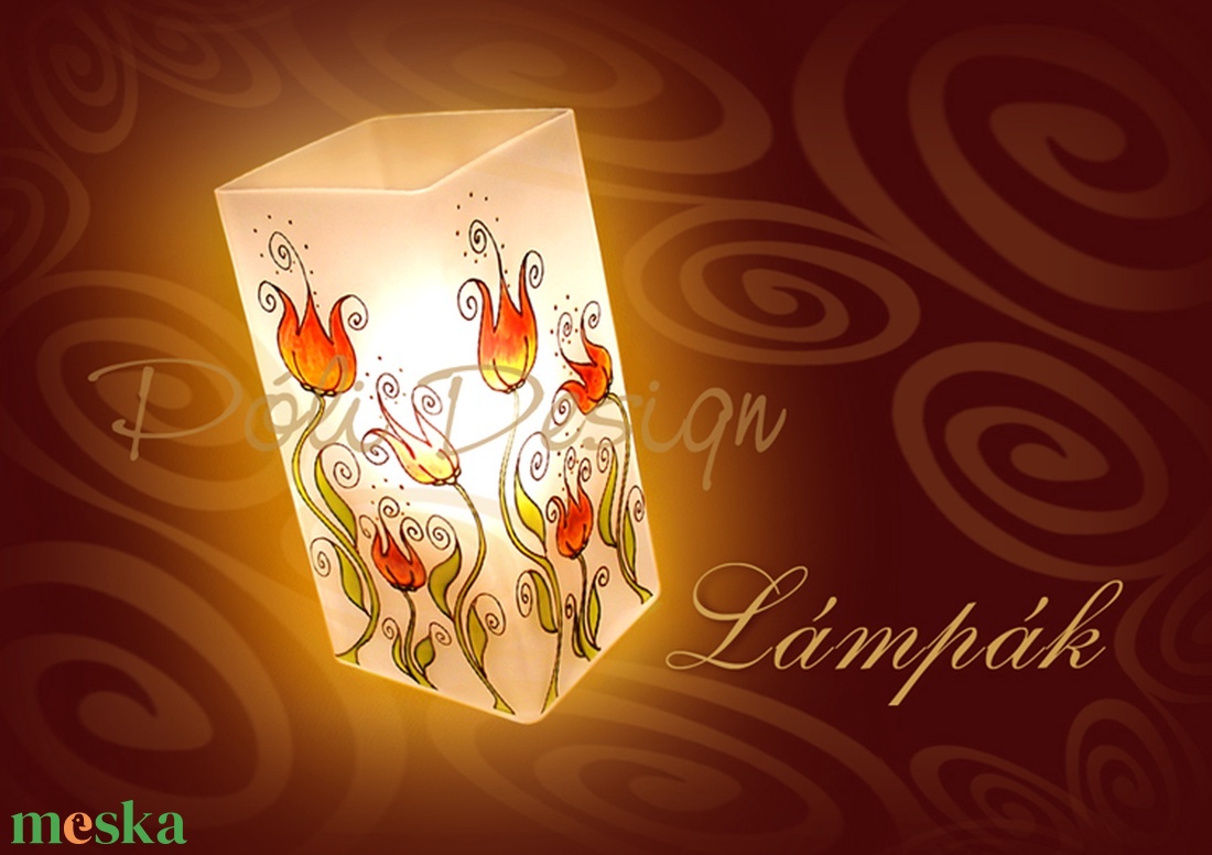 Lámpa - Tulipános - elektromos asztali lámpa - otthon & lakás - lámpa - asztali lámpa - Meska.hu