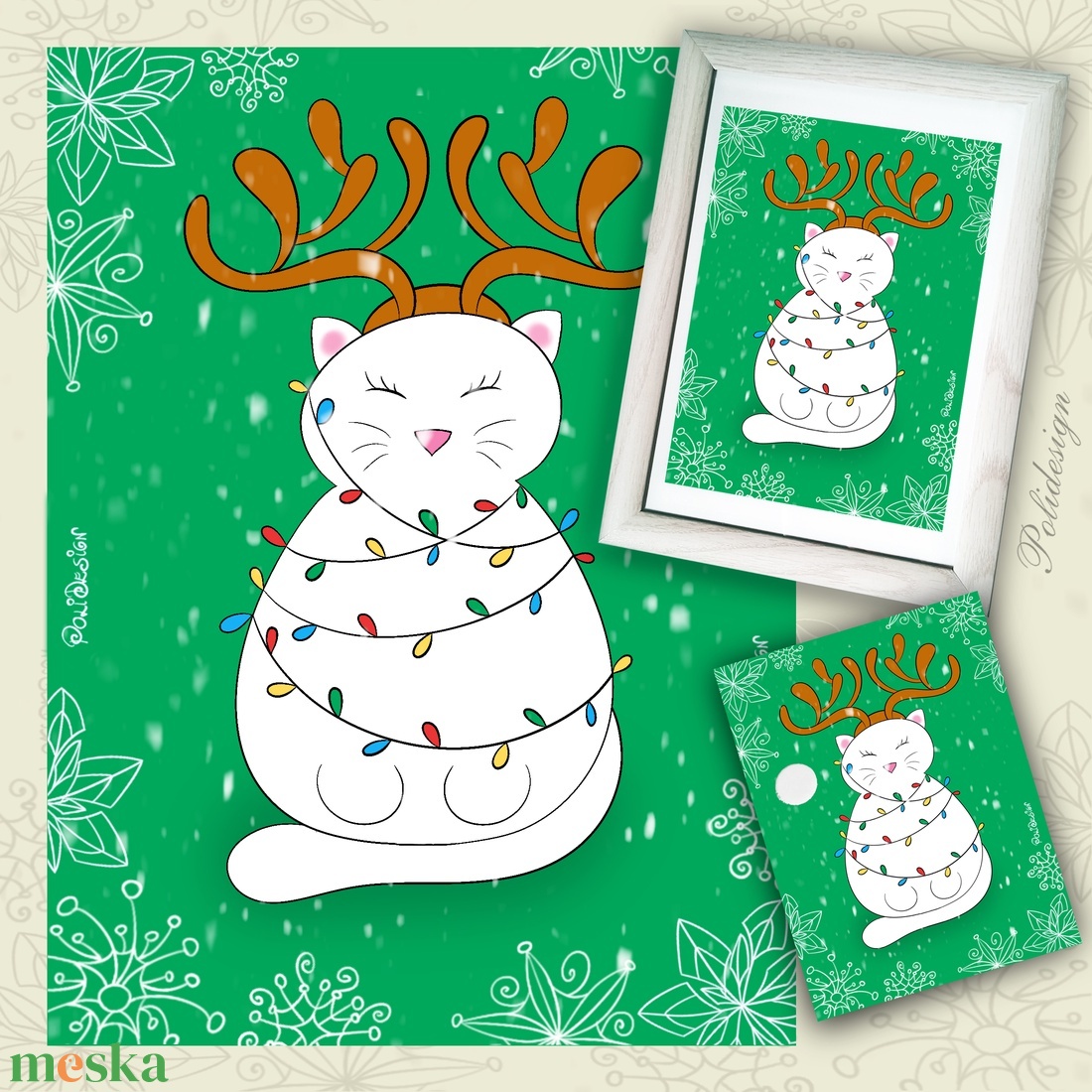 Kép - Egeres macska / Foltos - illusztráció, grafika - digitálisan rajzolt kép, keret nélkül - művészet - grafika & illusztráció - művészi nyomat - Meska.hu