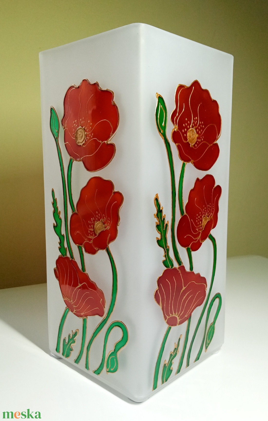 Lámpa - pipacsos elektromos asztali lámpa - otthon & életmód - lámpa - asztali lámpa - Meska.hu