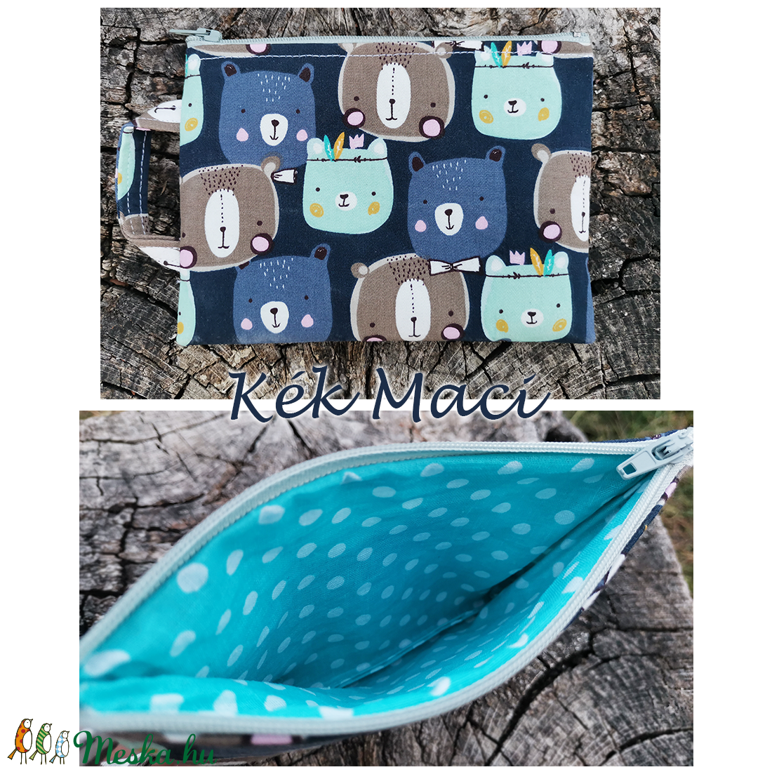 Mini táska � kék macik es rózsaszín baglyok - játék & sport - ovis felszerelés - egyéb ovis kiegészítő - Meska.hu