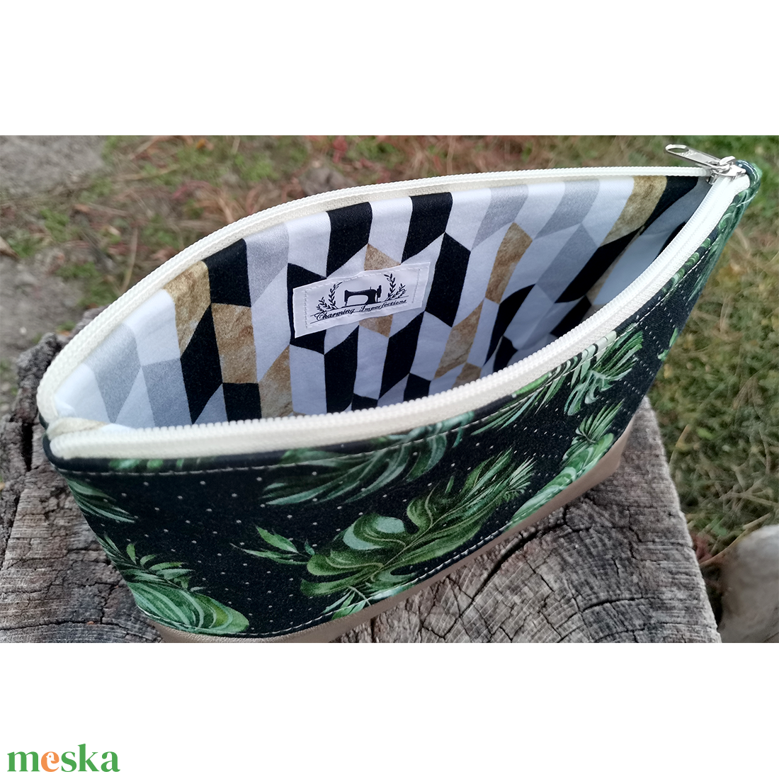 Szütyő/ sminkes táska/ neszeszer � Monstera levelek - táska & tok - neszesszer - Meska.hu