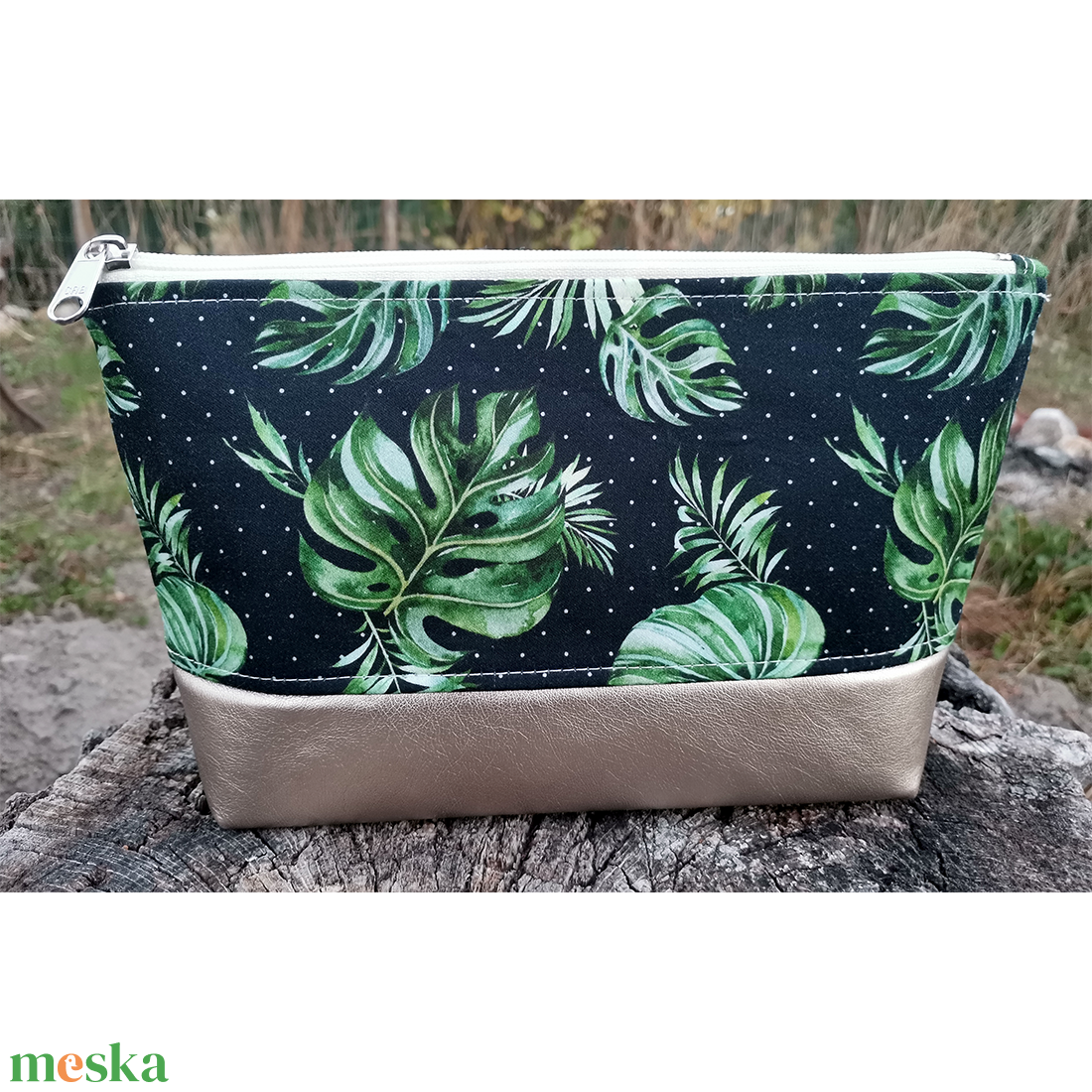 Szütyő/ sminkes táska/ neszeszer � Monstera levelek - táska & tok - neszesszer - Meska.hu