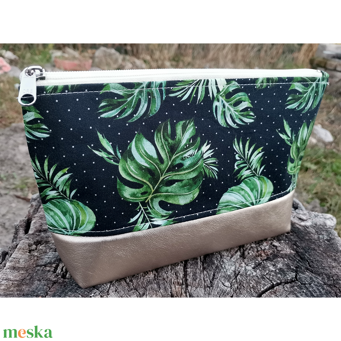 Szütyő/ sminkes táska/ neszeszer � Monstera levelek - táska & tok - neszesszer - Meska.hu