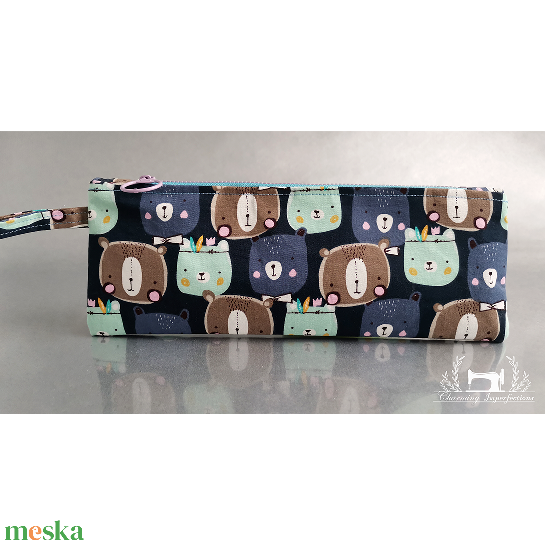 Tolltartó � Kék medve - otthon & életmód - papír, írószer - tolltartó & ceruzatekercs - Meska.hu