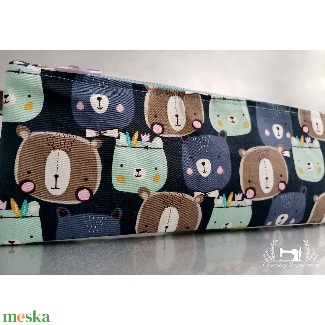 Tolltartó � Kék medve - otthon & életmód - papír, írószer - tolltartó & ceruzatekercs - Meska.hu