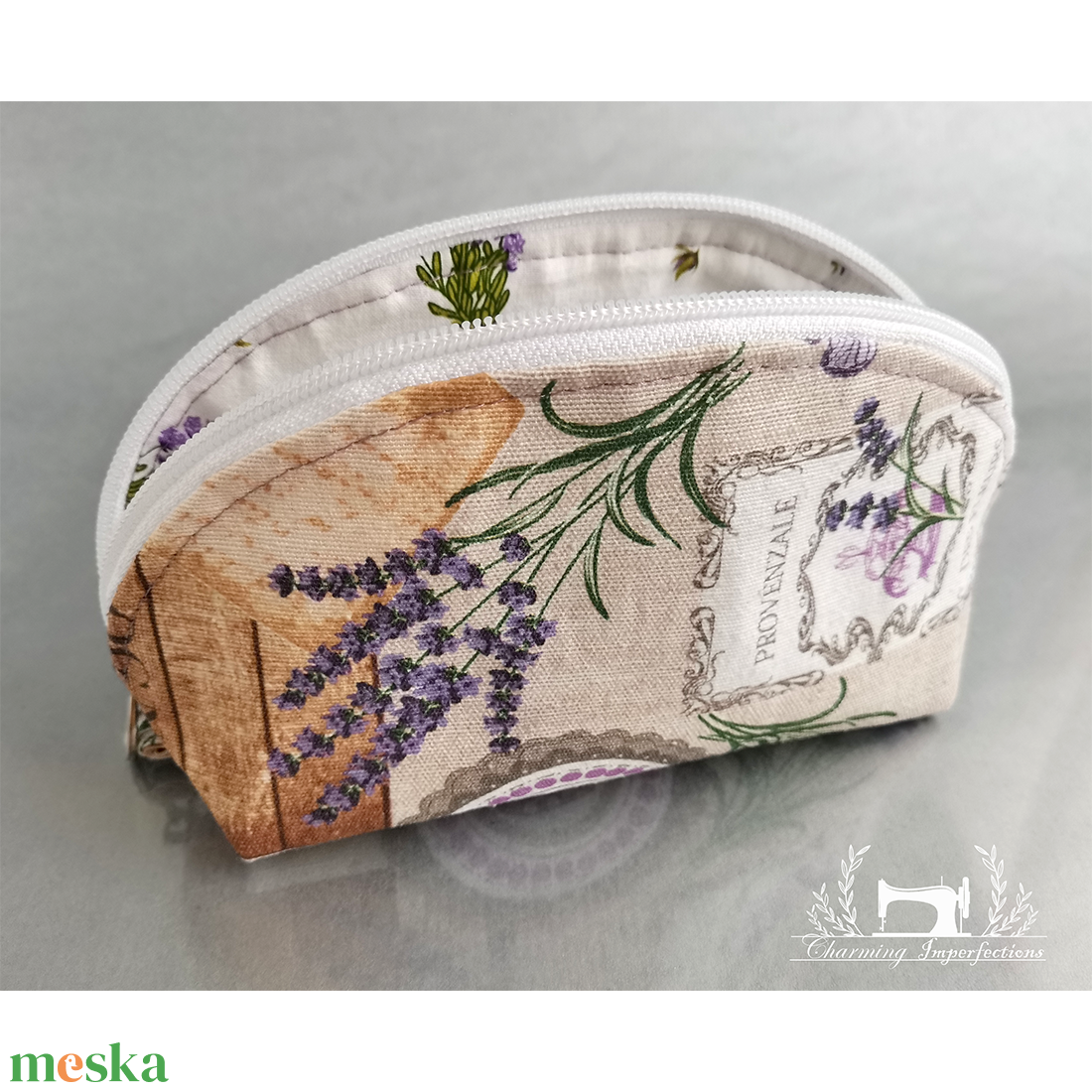 Félköríves neszeszer - Levendula - táska & tok - neszesszer - Meska.hu