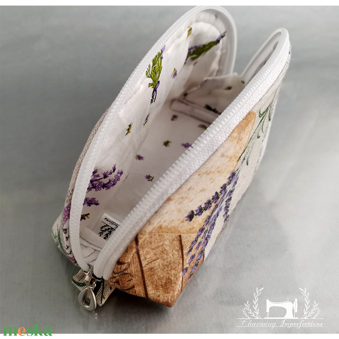 Félköríves neszeszer - Levendula - táska & tok - neszesszer - Meska.hu