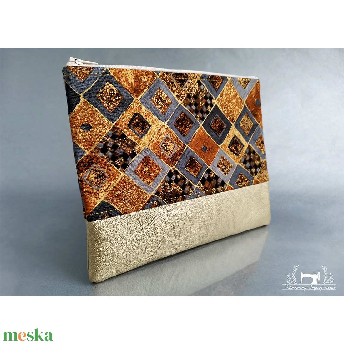 Gustav Klimt inspiráció � lapos neszeszer / pipere táska  - táska & tok - neszesszer - Meska.hu