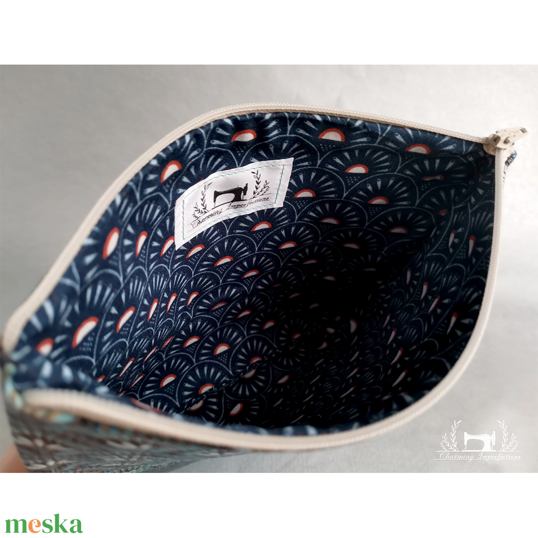 Kék Art Nouveau inspiráció � lapos neszeszer / pipere táska  - táska & tok - neszesszer - Meska.hu