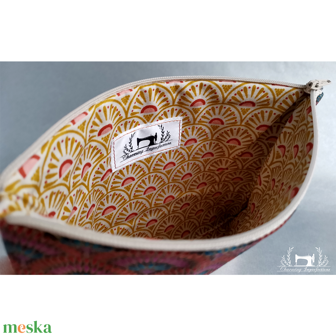 Piros Art Nouveau inspiráció � lapos neszeszer / pipere táska  - táska & tok - neszesszer - Meska.hu