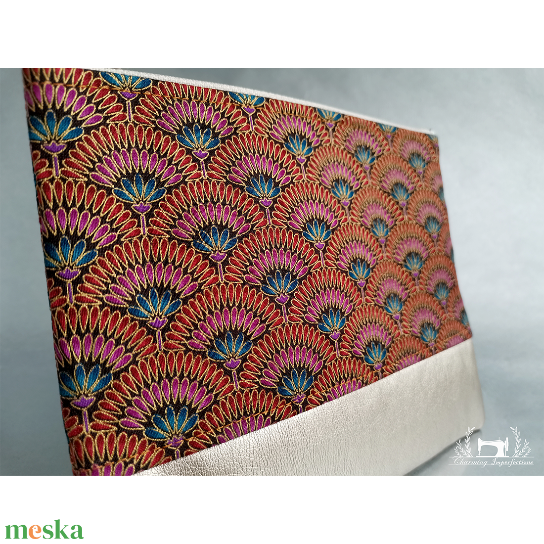 Piros Art Nouveau inspiráció � lapos neszeszer / pipere táska  - táska & tok - neszesszer - Meska.hu