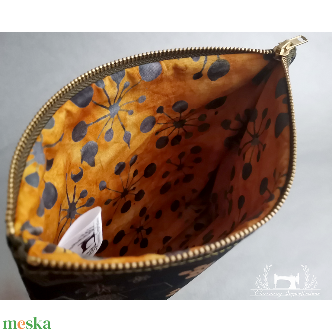 Méhek  inspiráció � lapos neszeszer / pipere táska  - táska & tok - neszesszer - Meska.hu