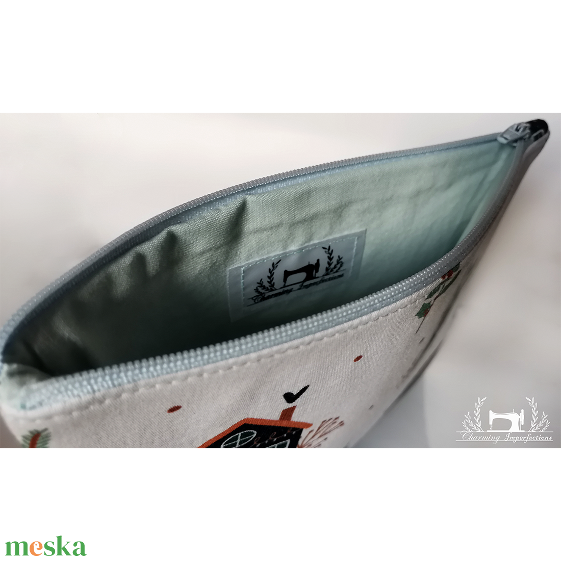 Karácsonyi házak � lapos neszeszer / pipere táska  - táska & tok - neszesszer - Meska.hu