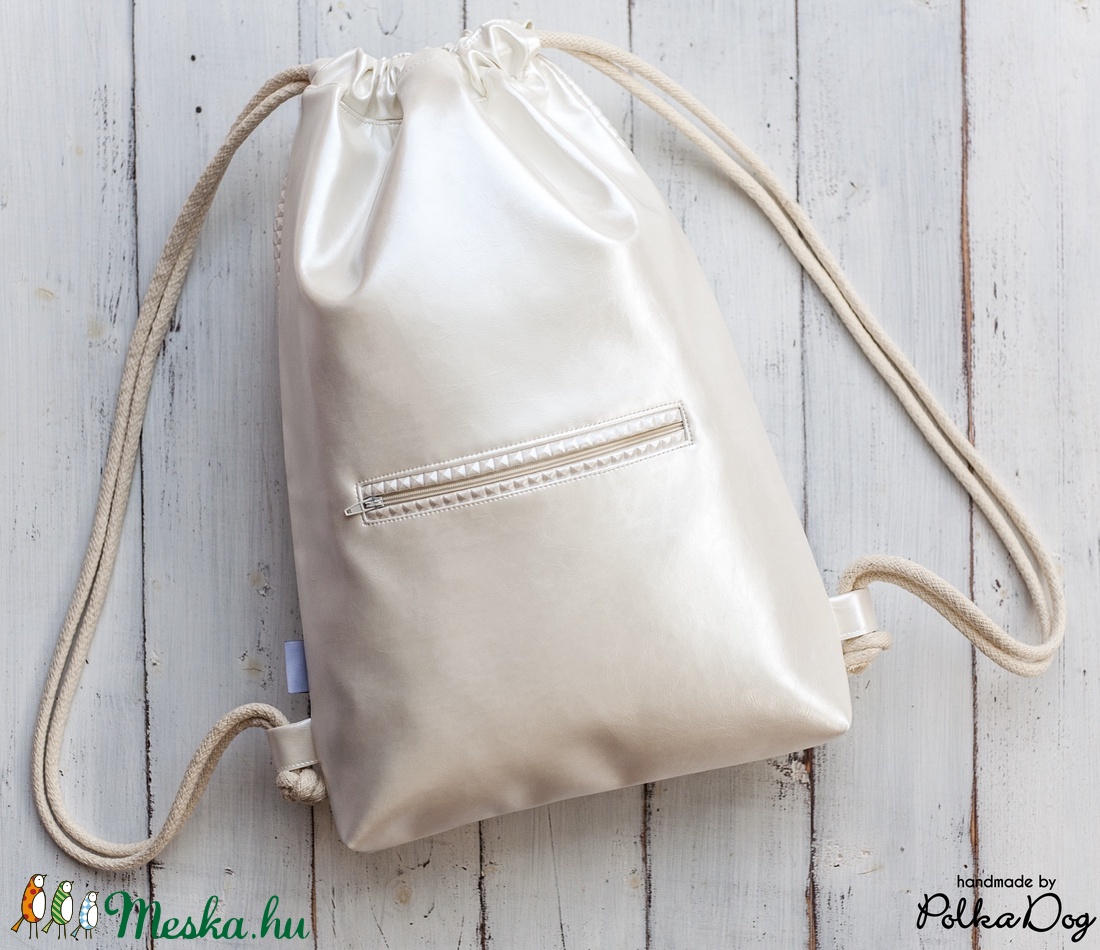 Polka Dog gymbag - gyöngyház  -  - Meska.hu