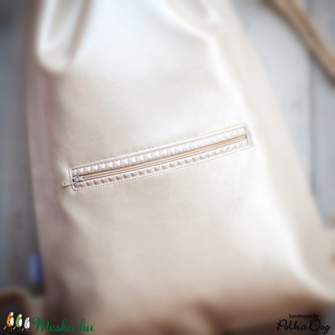 Polka Dog gymbag - gyöngyház  -  - Meska.hu