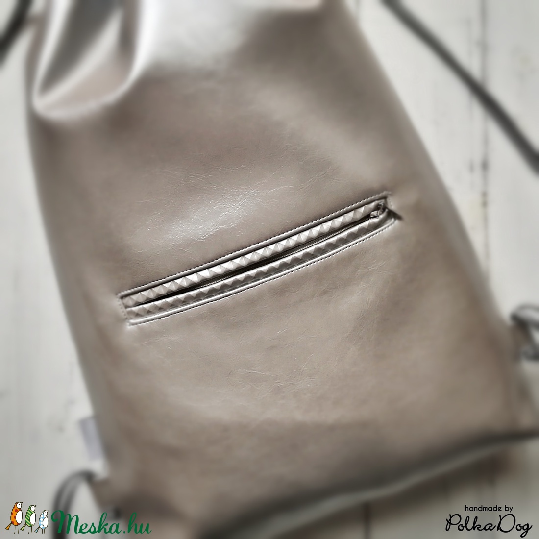 Polka Dog gymbag - ezüst  -  - Meska.hu