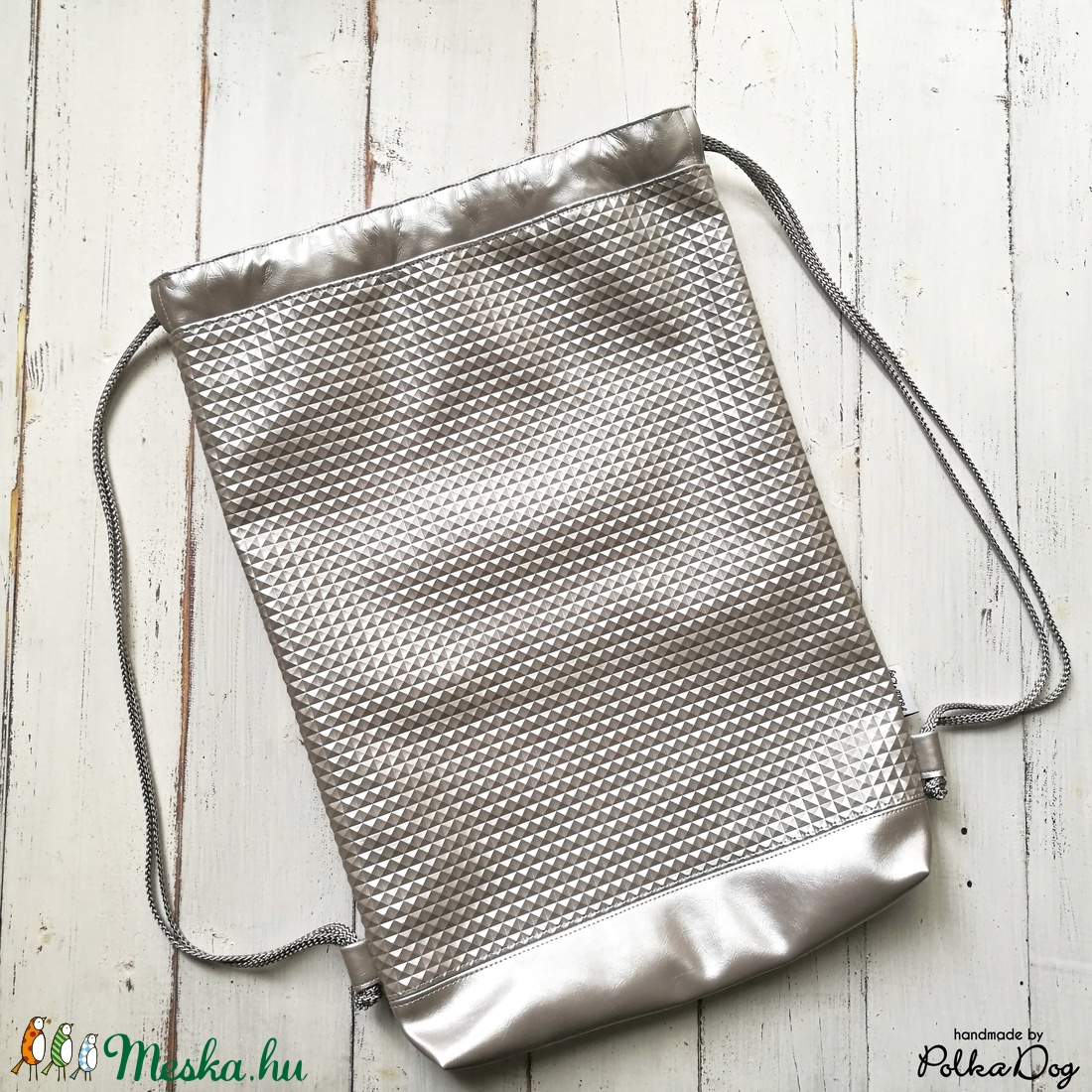 Polka Dog gymbag - ezüst  -  - Meska.hu