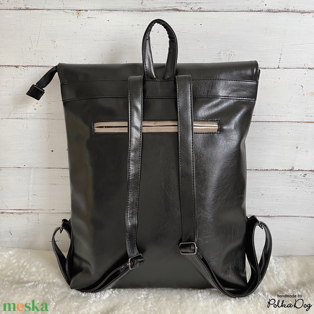 fekete - pezsgő metál hátizsák - táska & tok - hátizsák - hátizsák - Meska.hu