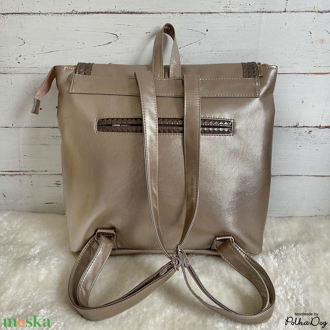 pezsgő - bronz gyémánt hátizsák - táska & tok - hátizsák - hátizsák - Meska.hu