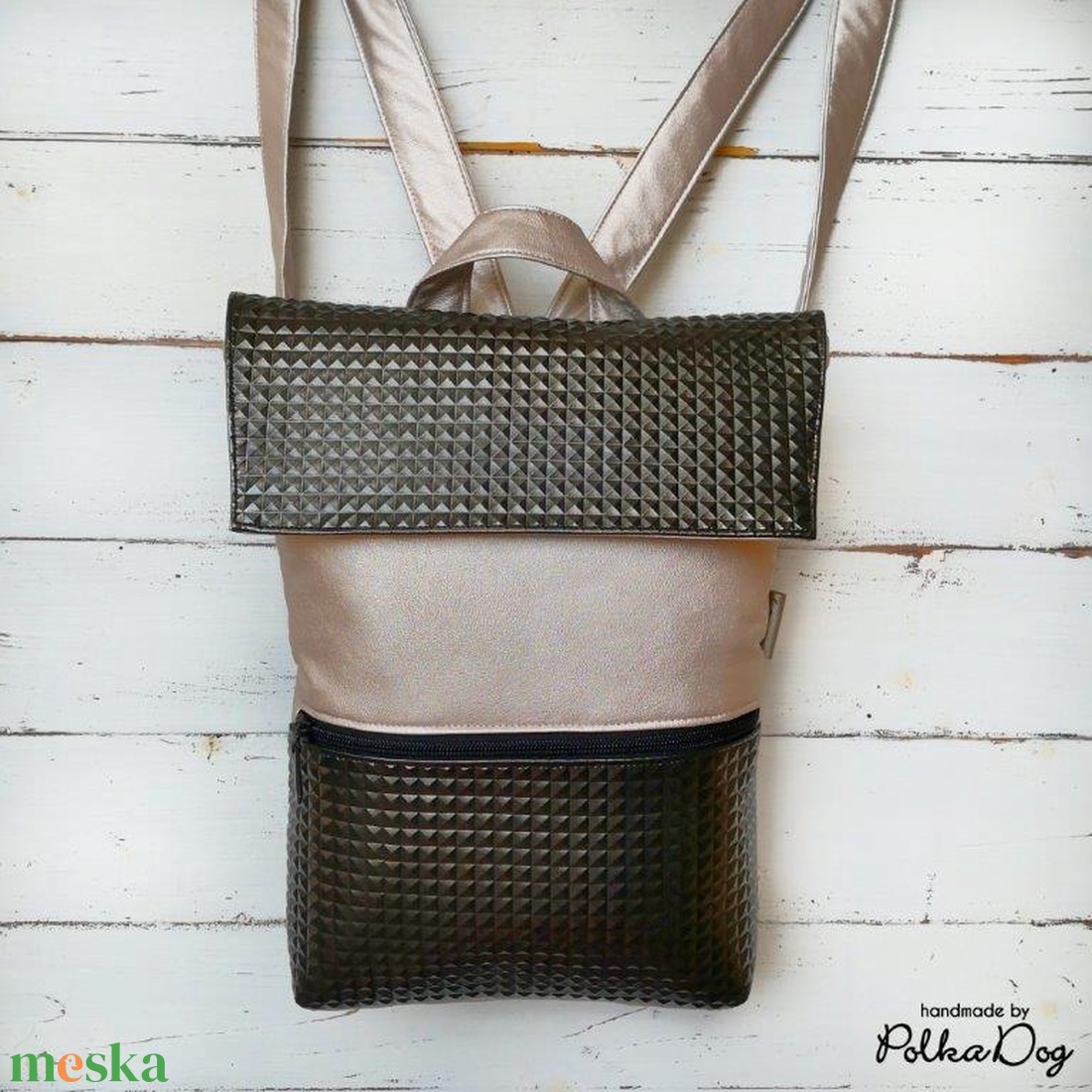 Pezsgő - fekete gyémánt MINI háti - táska & tok - hátizsák - hátizsák - Meska.hu