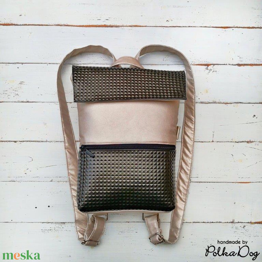 Pezsgő - fekete gyémánt MINI háti - táska & tok - hátizsák - hátizsák - Meska.hu