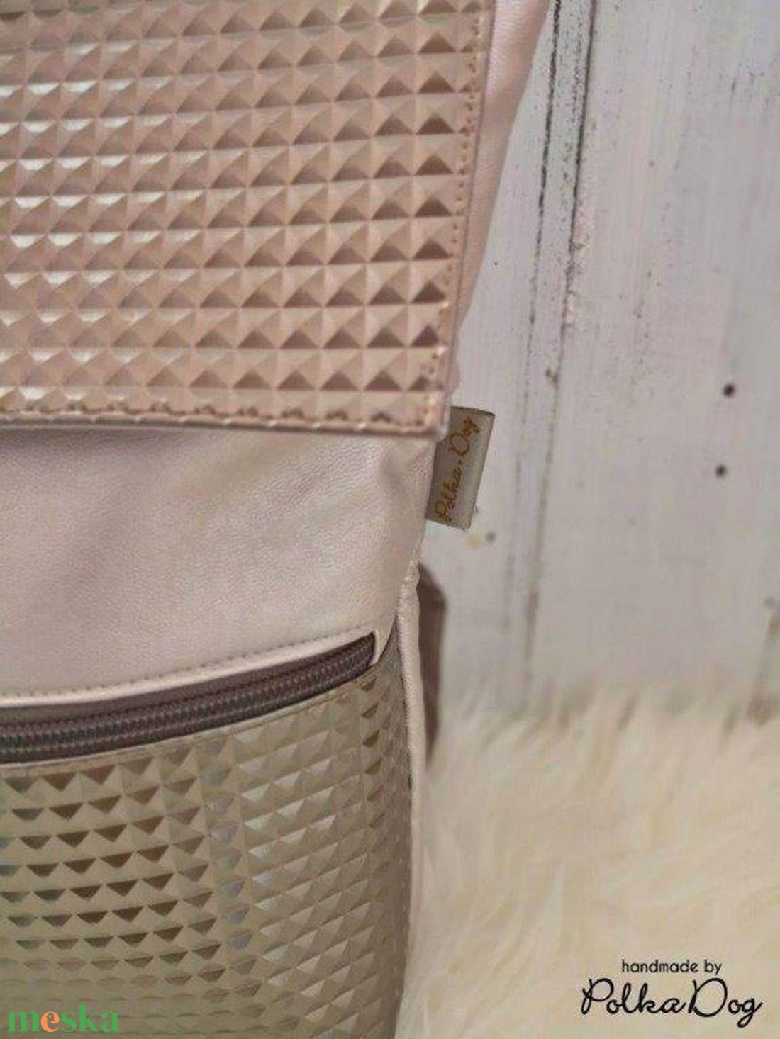 Pezsgő - bronz gyémánt MINI háti - táska & tok - hátizsák - hátizsák - Meska.hu