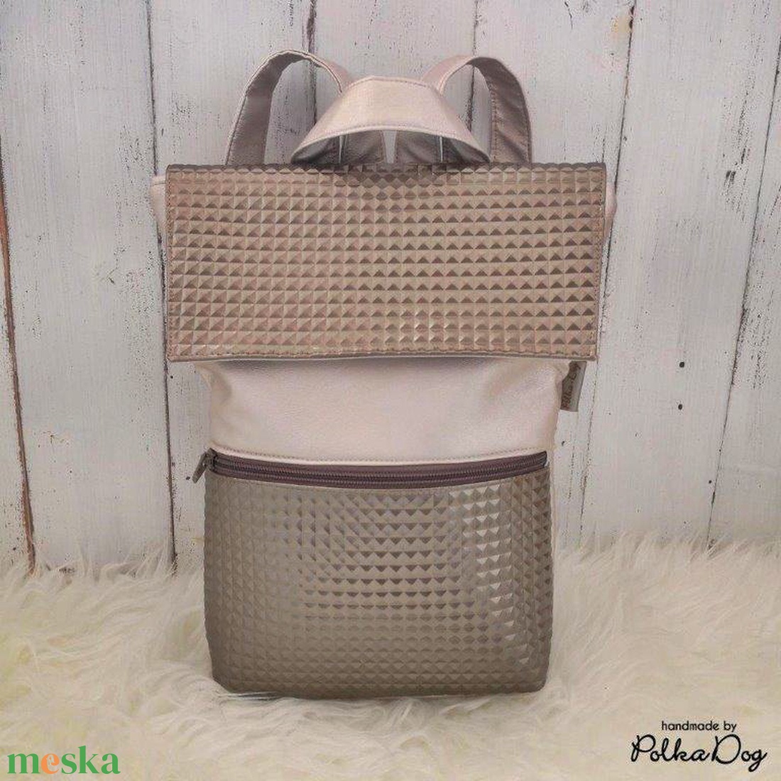 Pezsgő - bronz gyémánt MINI háti - táska & tok - hátizsák - hátizsák - Meska.hu