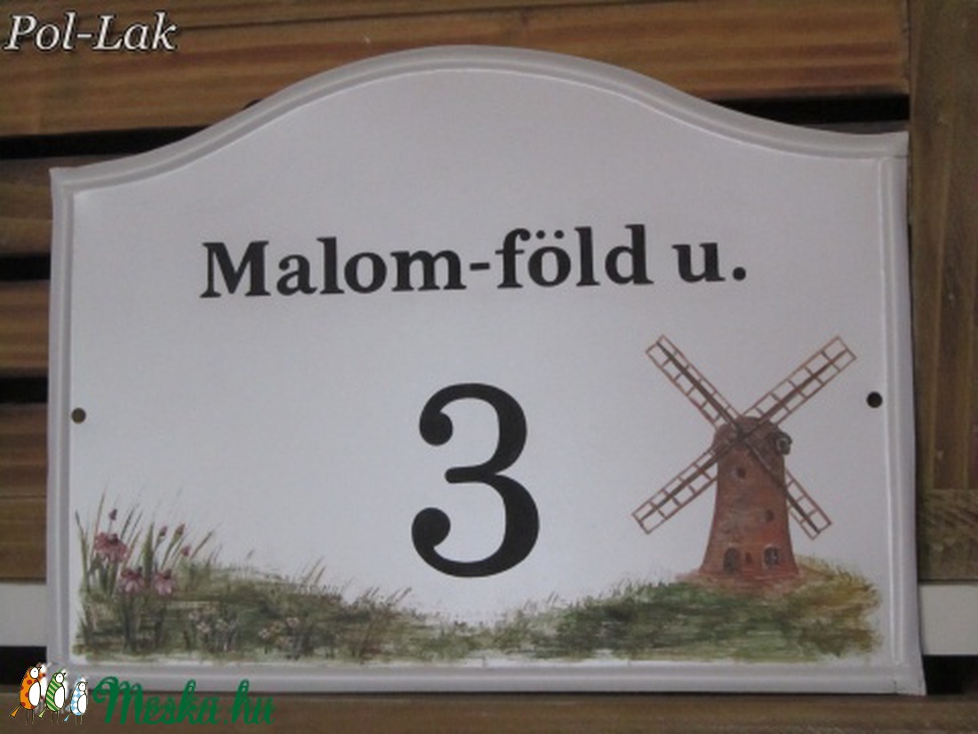 Utca/Házszám tábla malom mintával - - Meska.hu Utca/Házszám tábla malom mintával - - Meska.hu